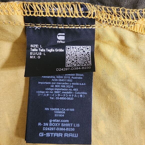 NWT $170 G-Star Raw Mens R-3N Boxy Shirt Jacket Shadow Olive Green Yellow Size L - Picture 11 of 14